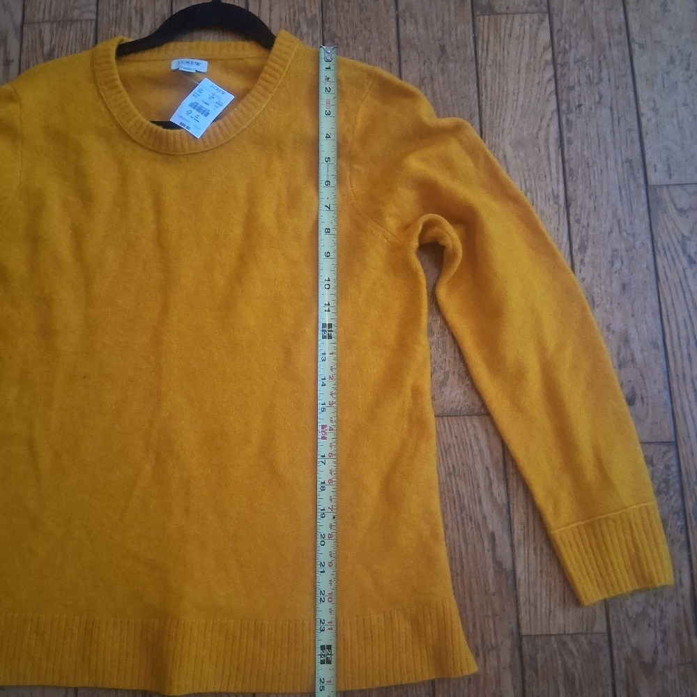 Women's J.Crew Super Soft Yarn Mustard Yellow Crewneck Sweater NWT - Picture 8 of 11